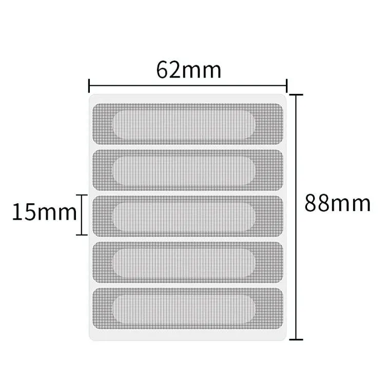 5-piece Self-adhesive Mosquito Stickers for Screen Windows with Drain Holes