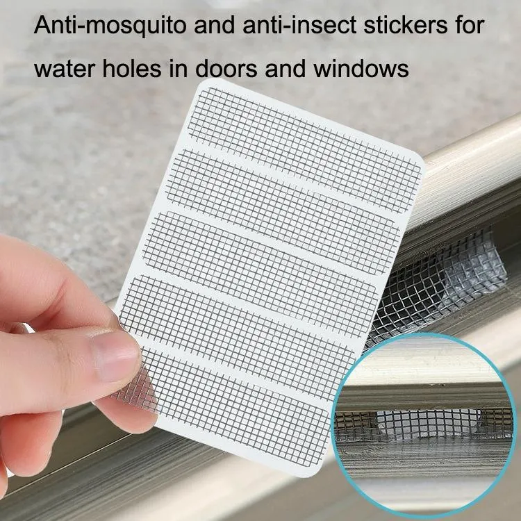 5-piece Self-adhesive Mosquito Stickers for Screen Windows with Drain Holes