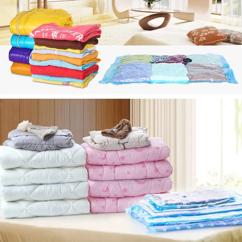 6 Pcs Set Vacuum Storage Bags | Space Saver Seal Compressing with Air Pump