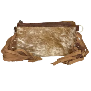 American Darling Brown Cowhide With Fringe Crossbody ADBGS142TAWFRNG