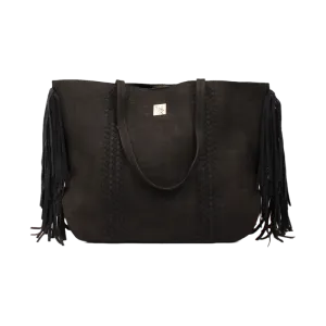 Angel Ranch Ladies Black Fringe Shoulder Handbag Purse DHB1036B