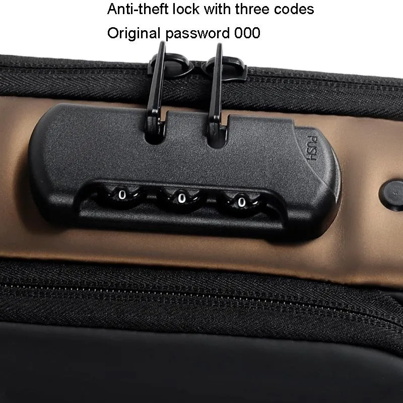 Anti Theft Men Shoulder Bag With Usb Charging Port