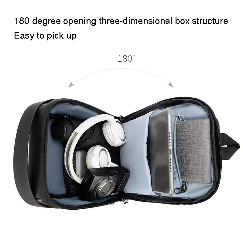 Anti Theft Men Shoulder Bag With Usb Charging Port
