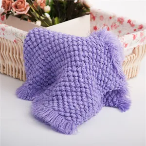 Babymoon Fringe Bubble Layer Basket Filler Baby Photography Blanket | Lavender