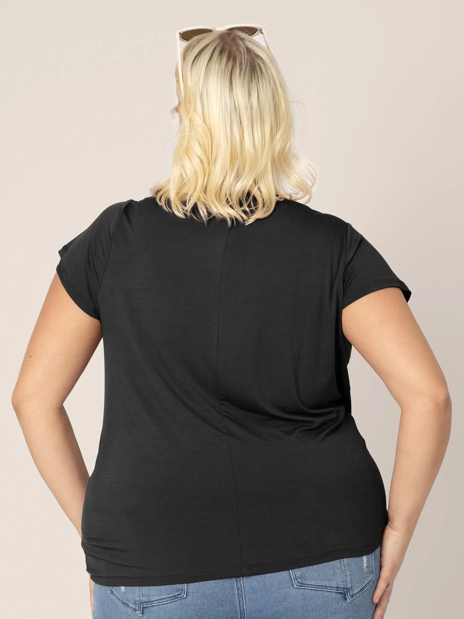 Bamboo Draped Nursing Top | Black