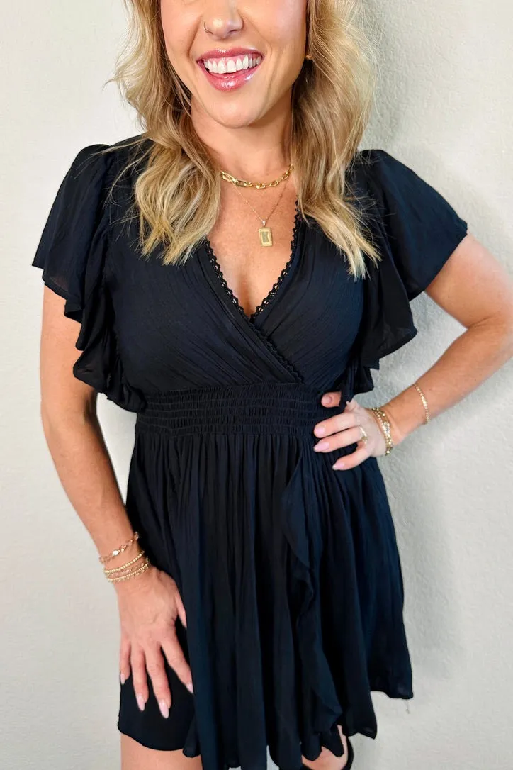 Bold Move Flutter Sleeve Mini Dress