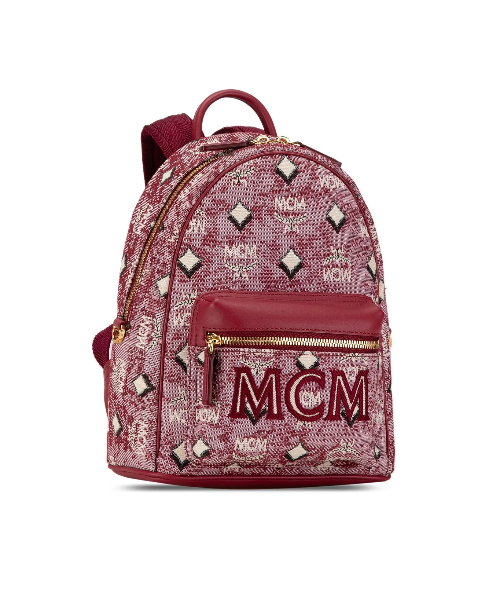 Canvas and Leather Backpack with Zip Pocket