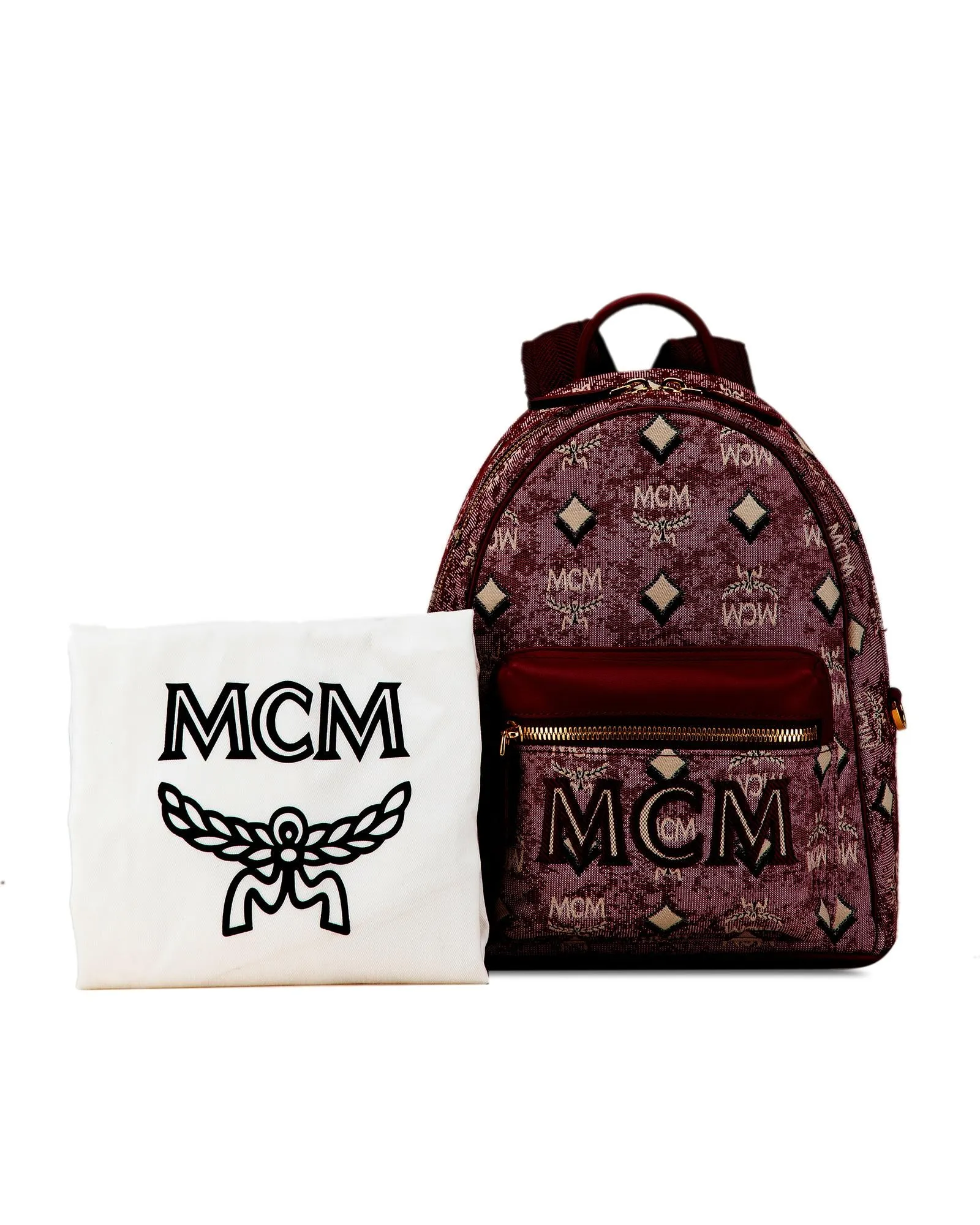 Canvas and Leather Backpack with Zip Pocket