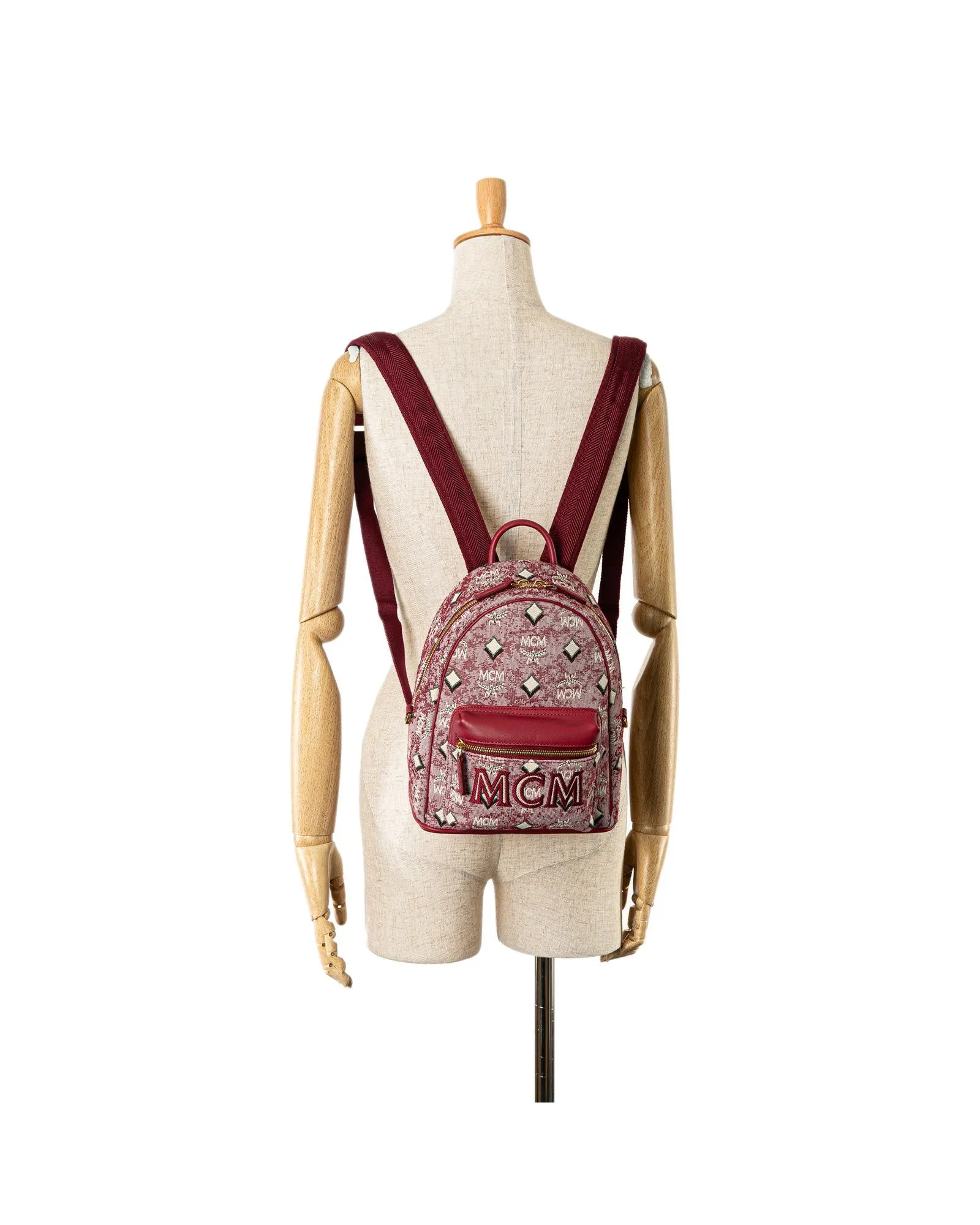 Canvas and Leather Backpack with Zip Pocket