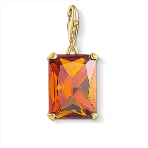CHARM CLUB LARGE ORANGE STONE PENDANT