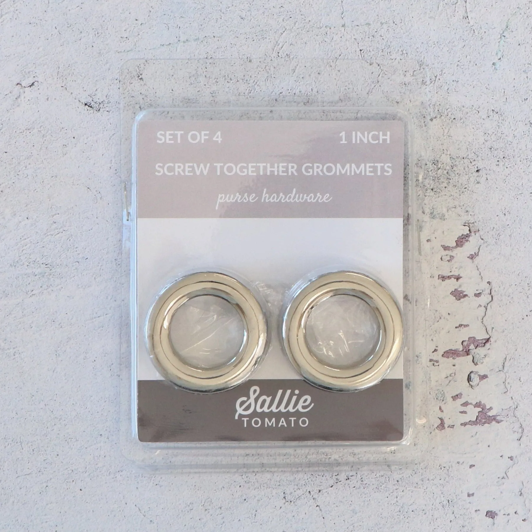 CLEARANCE: Four Nickel 1" Screw-Together Grommets