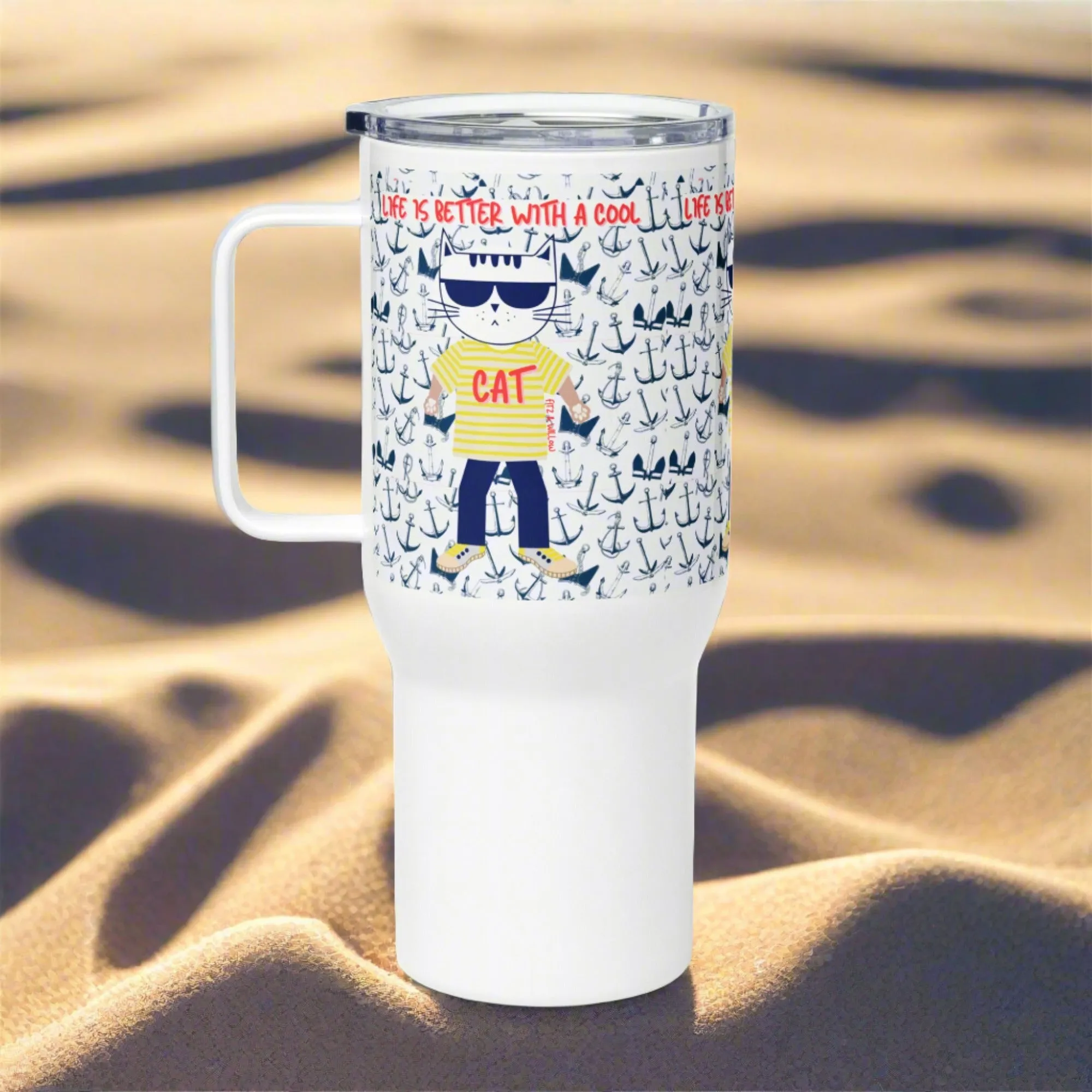 Cool Cat, Travel mug with a handle