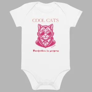 Cool Cats, Organic cotton newborn onesie with cool cat print