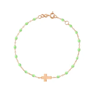 Cross Charm Classic Gigi Anis bracelet, Rose Gold, 6.7"