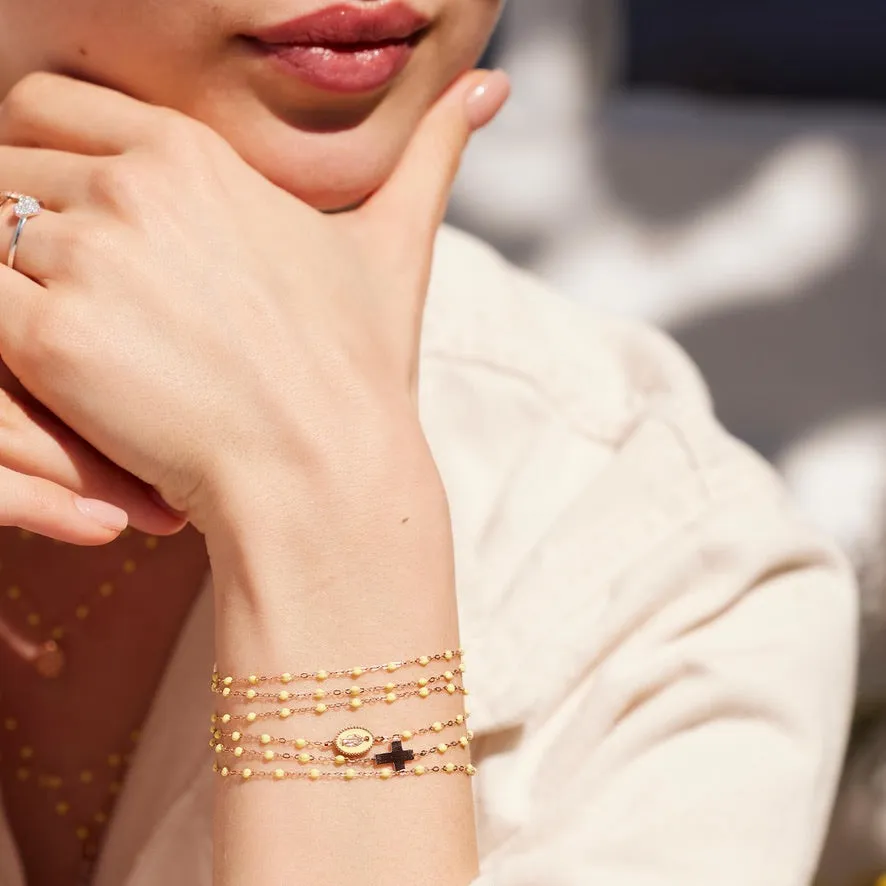 Cross Charm Classic Gigi Mimosa bracelet, Rose Gold, 6.7"