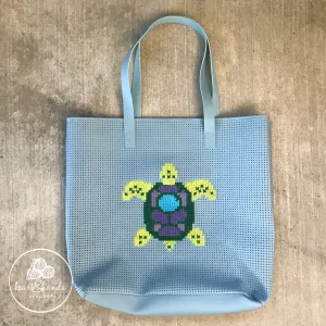 Cross Stitched Tote - Sea Turtle