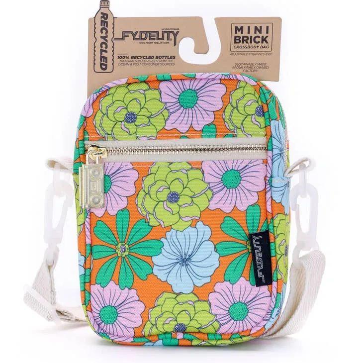 Crossbody Mini Brick Bag - Multi-Coloured Succulents