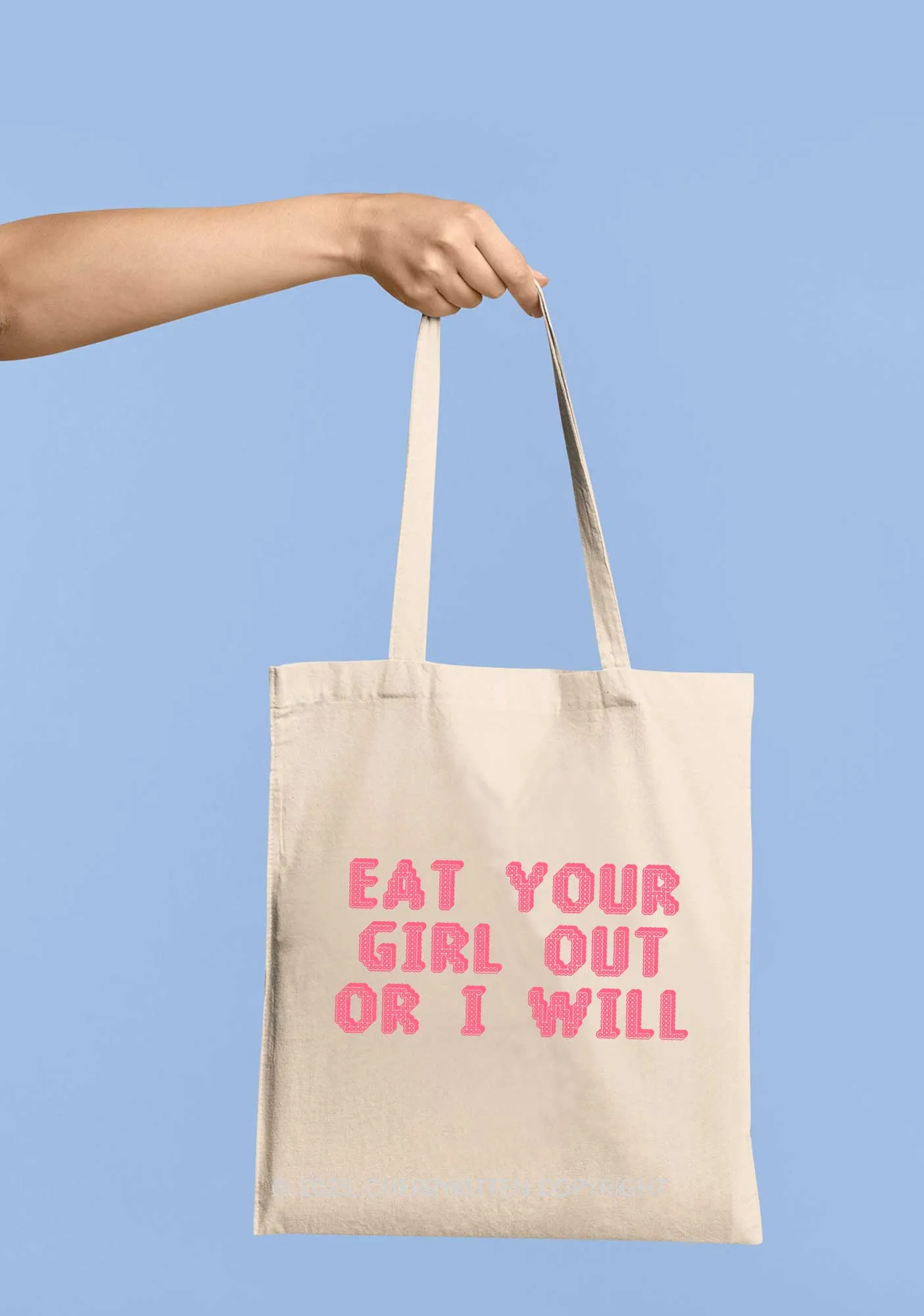 Eat Your Girl Out Pride Y2K Canvas Tote Bag Cherrykitten