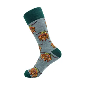 Eco Chic Eco-Friendly Highland Cow Grey Bamboo Socks