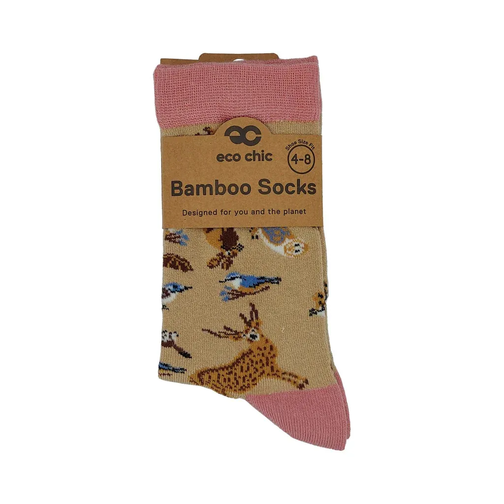 Eco Chic Eco-Friendly Socks Beige Woodland