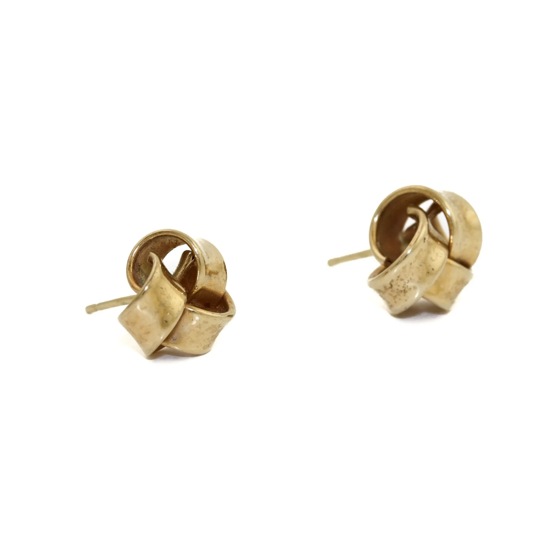 Elegant 10k Gold x Woven Ribbon Earrings