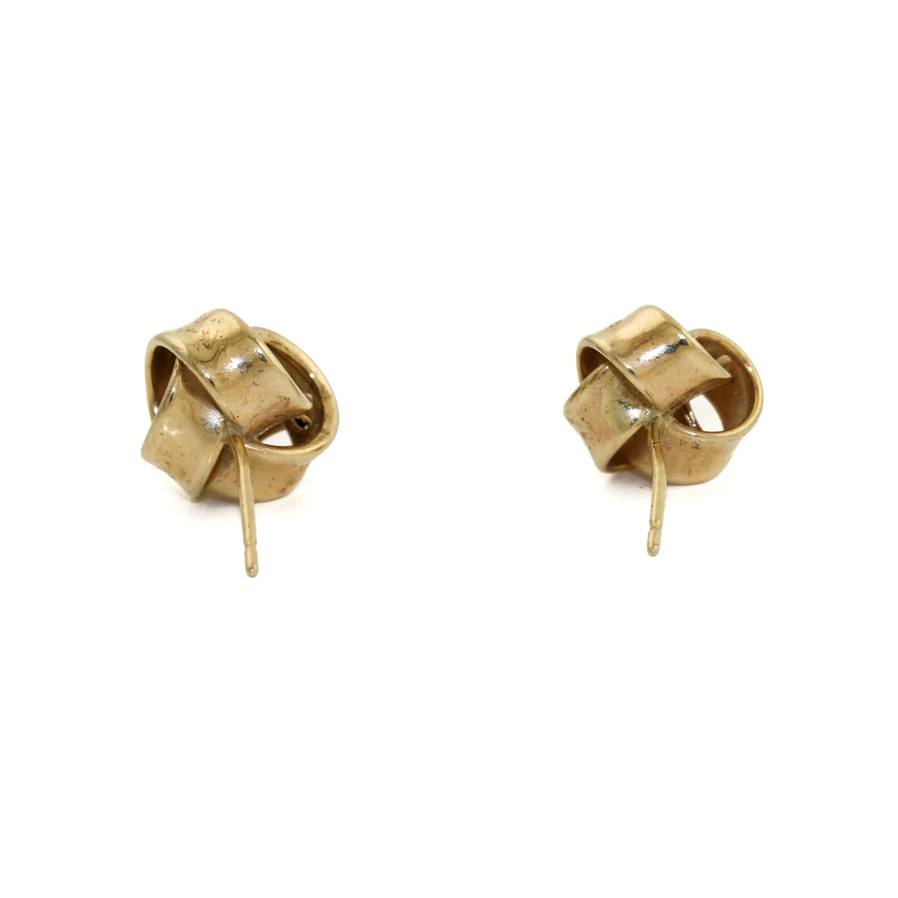 Elegant 10k Gold x Woven Ribbon Earrings