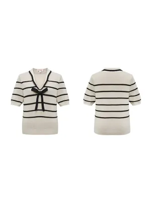 EP YAYING Navy Collar Knit Sweater