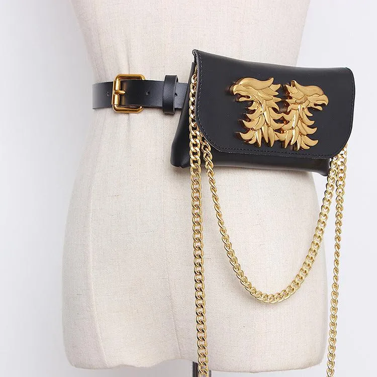 Fashion Metallic Chain Ssangyong Waist Bag