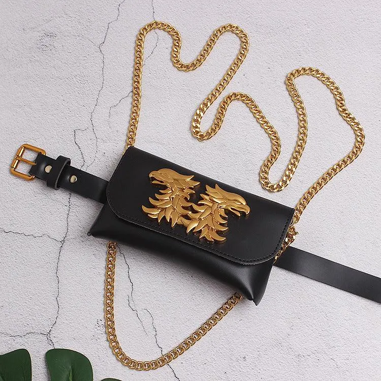 Fashion Metallic Chain Ssangyong Waist Bag