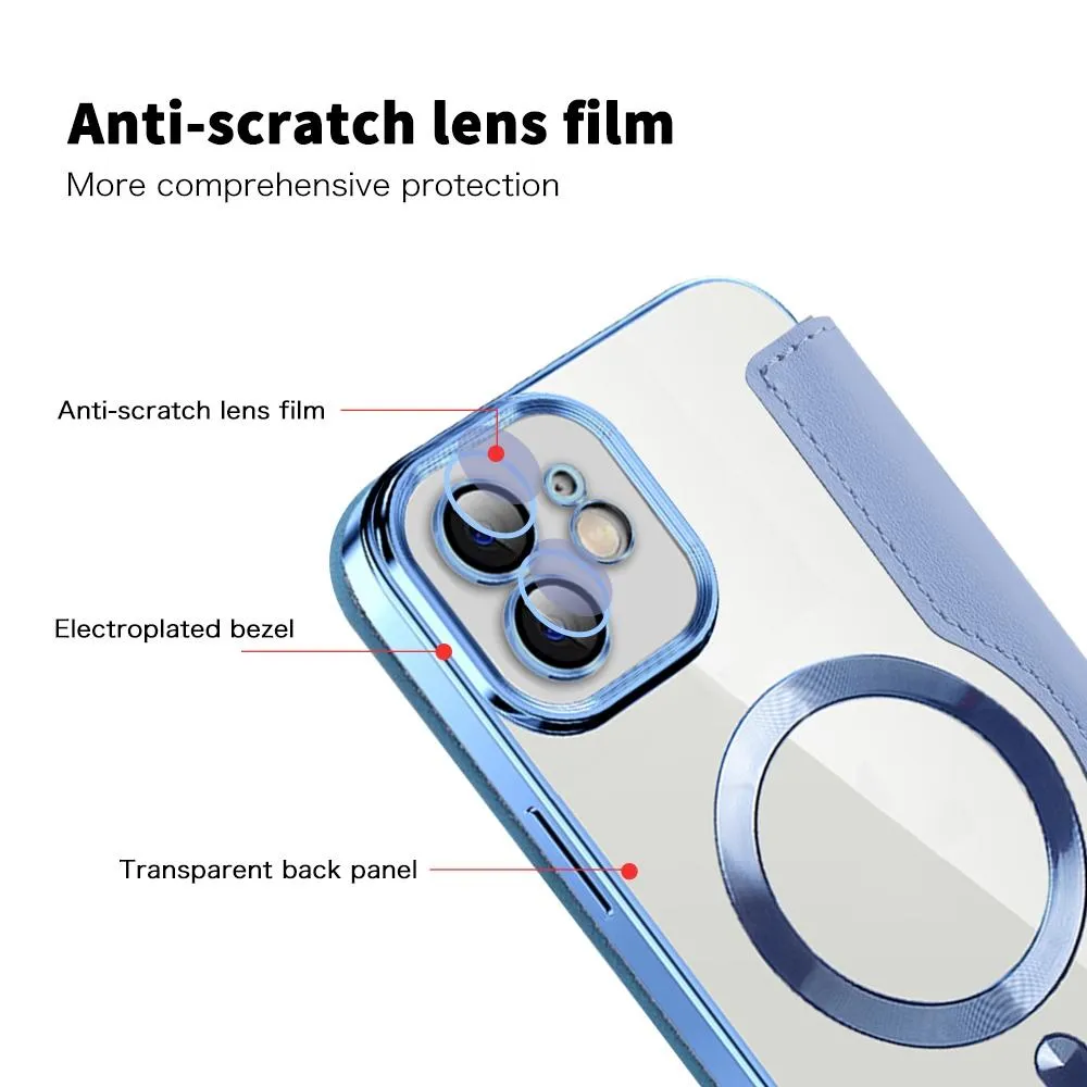For Iphone 15 Shield Magsafe Rfid Anti-Theft Rhombus Leather Phone Case