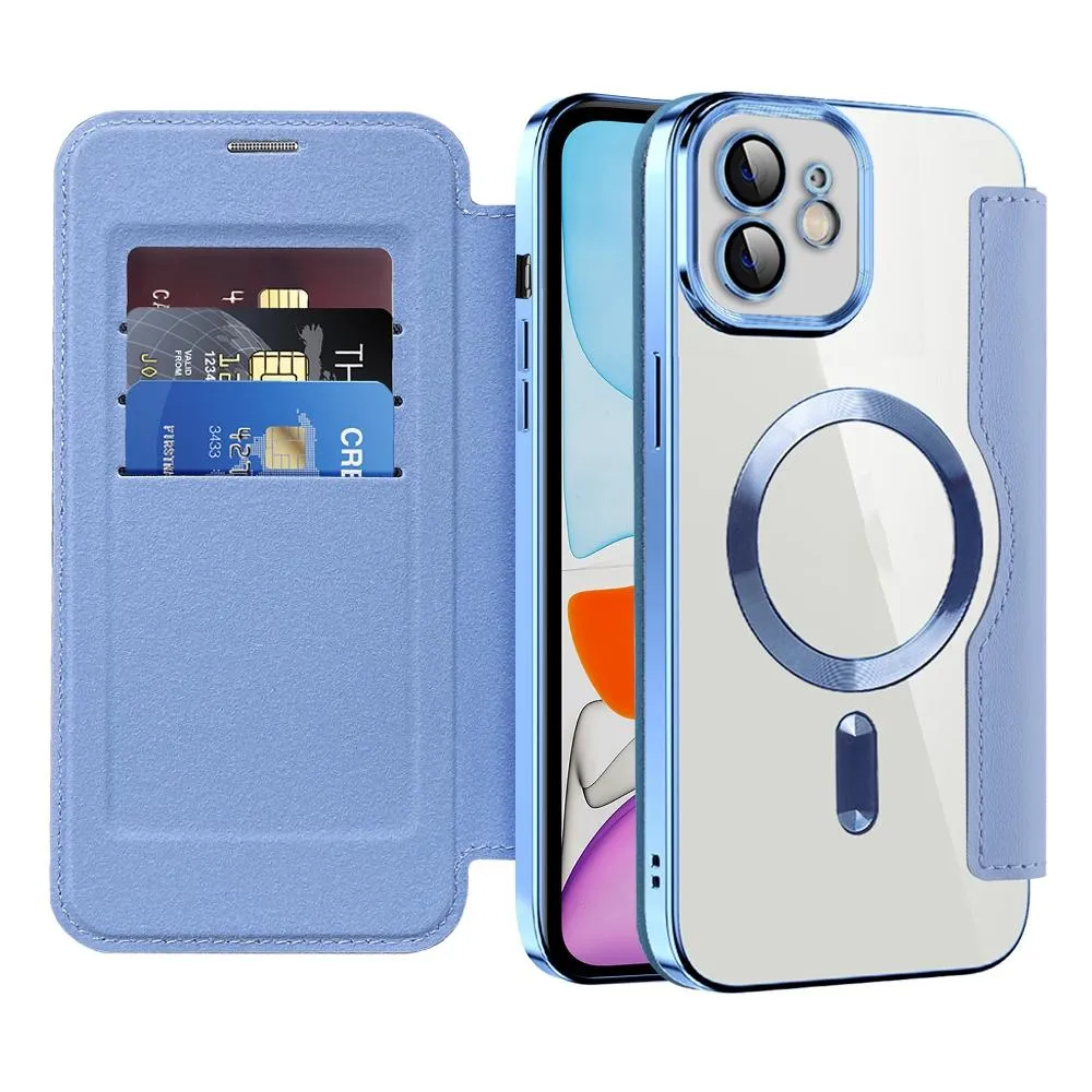 For Iphone 15 Shield Magsafe Rfid Anti-Theft Rhombus Leather Phone Case