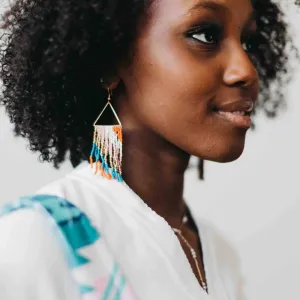 Fringe And Stripes Beaded Boho Earrings - Preorder