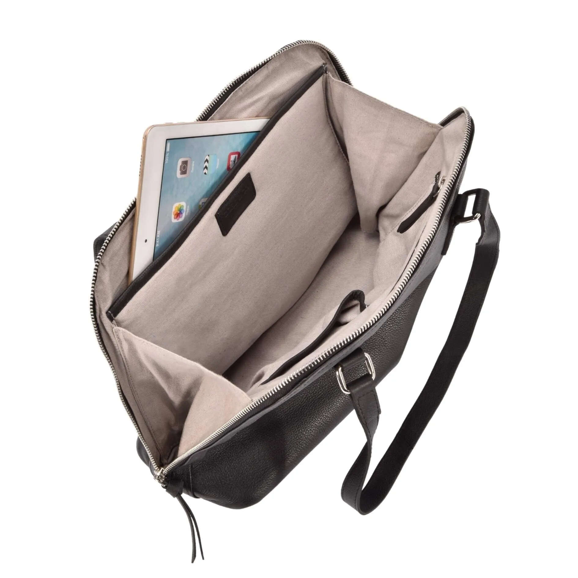 GABEE Cremorne RFID Protective Leather Business Bag with Padded Laptop Sleeve Tote Bag