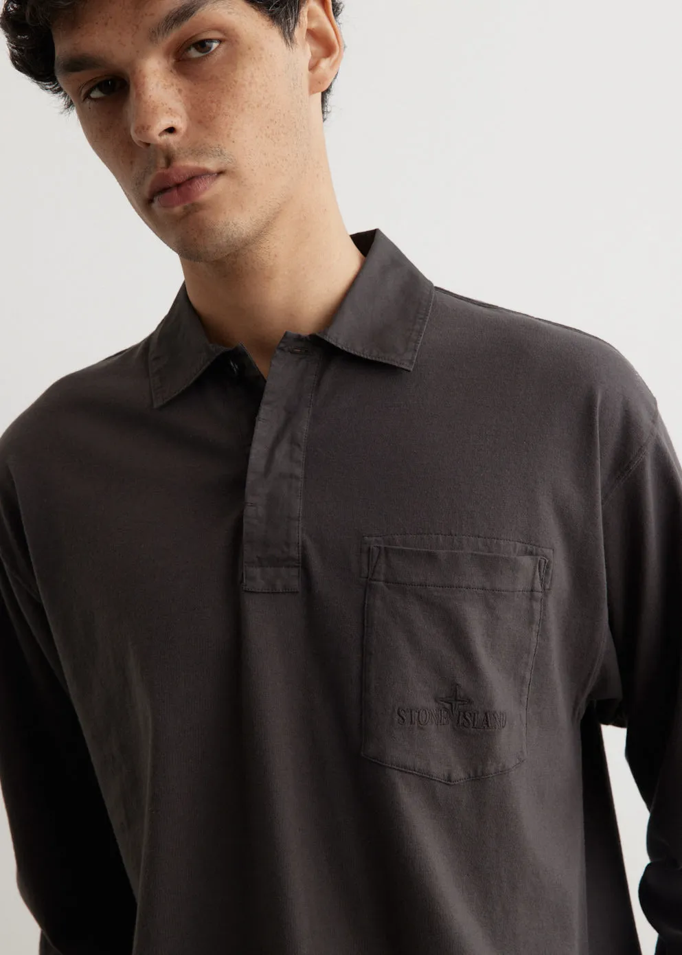Garment Dyed Long Sleeve Polo