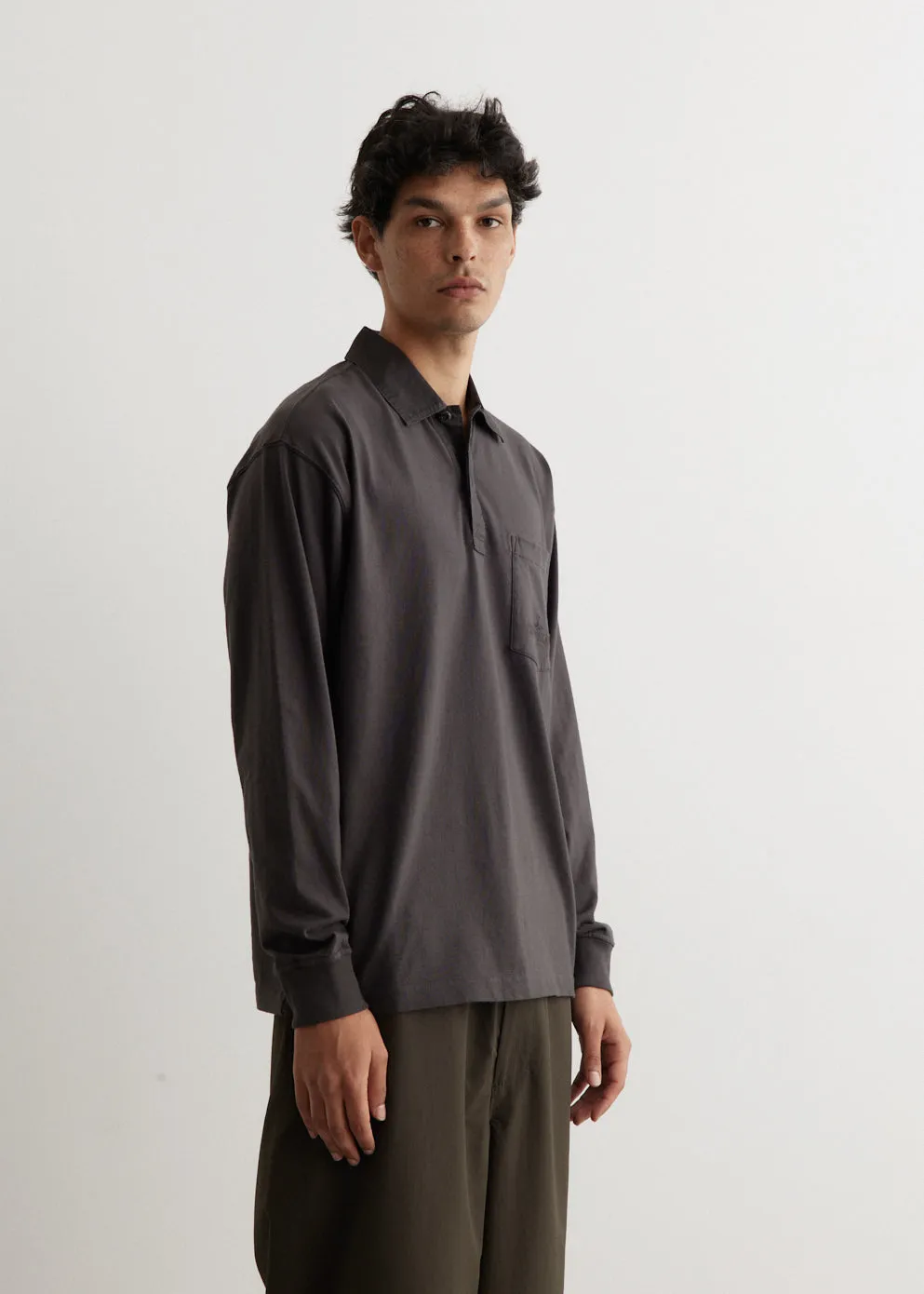Garment Dyed Long Sleeve Polo