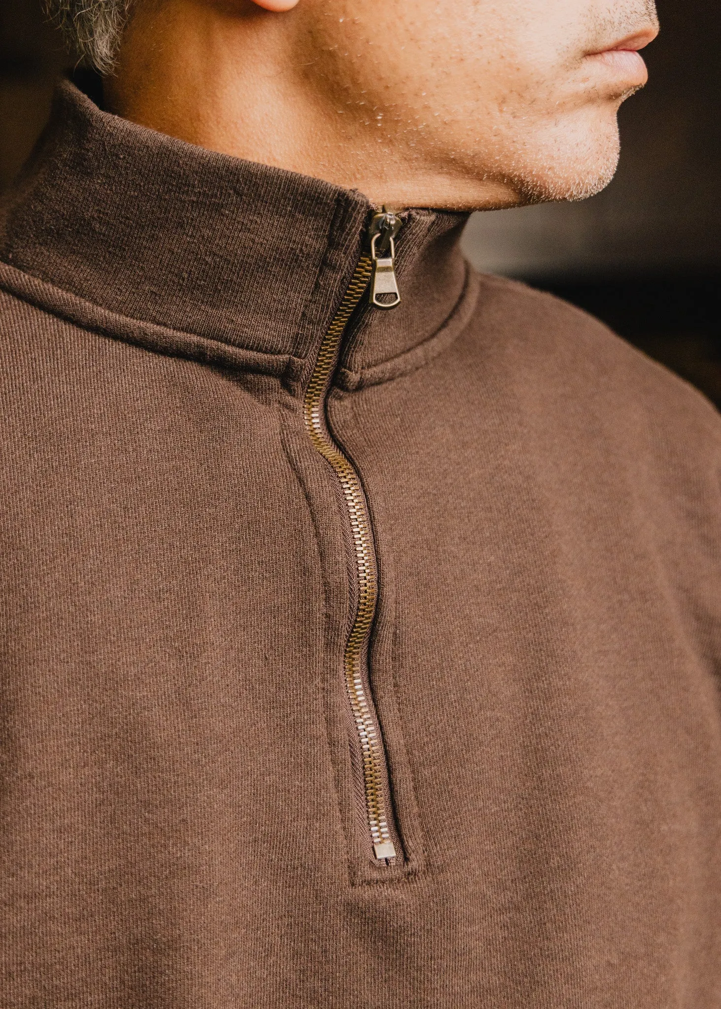 Garment-Dyed Terry Quarter Zip