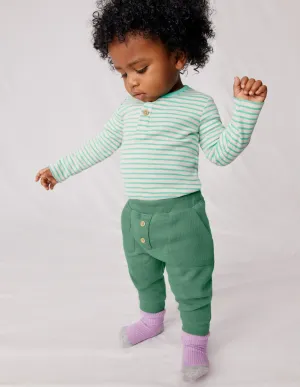 Garment Wash Bottoms-Deep Grass Green