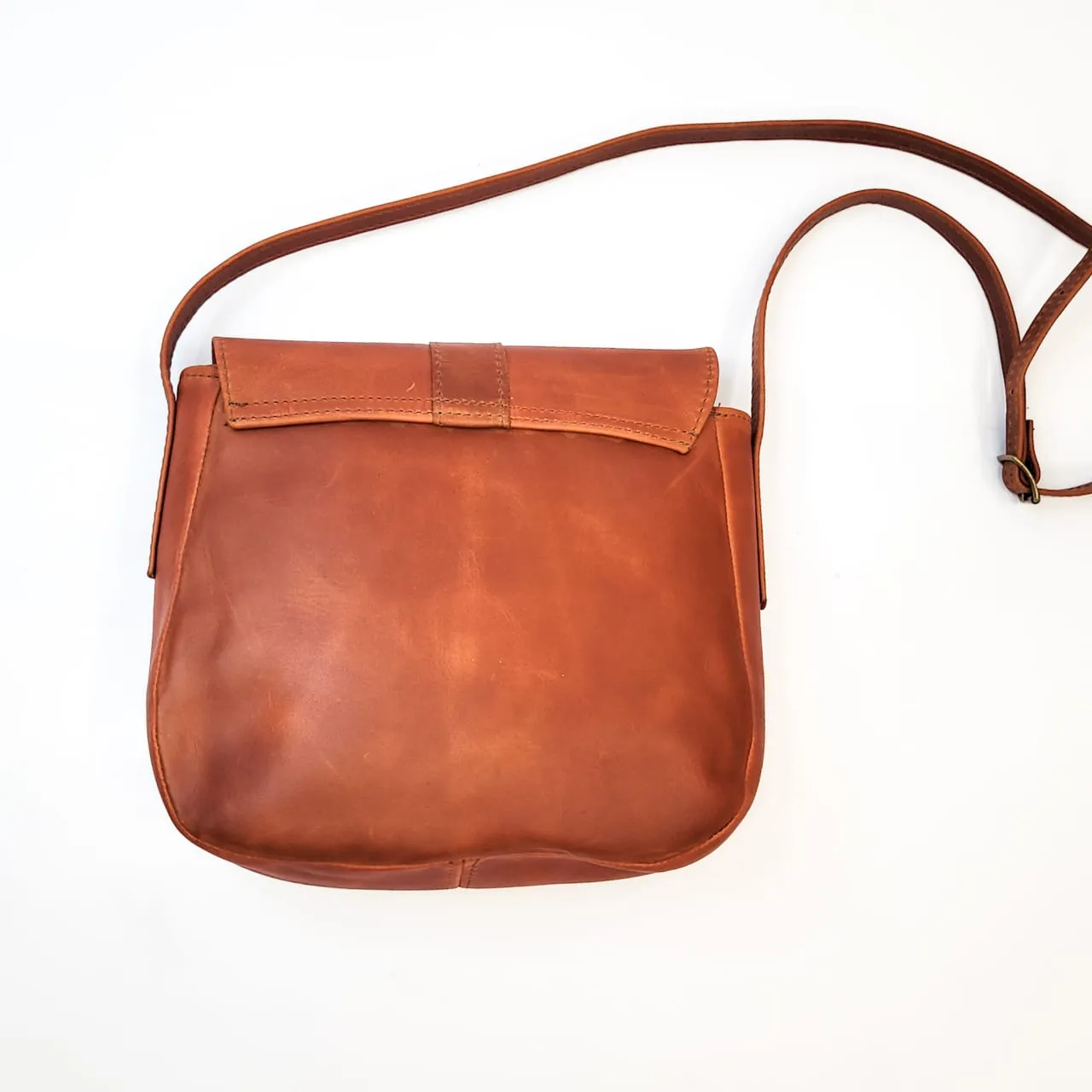Gia leather brown saddle bag
