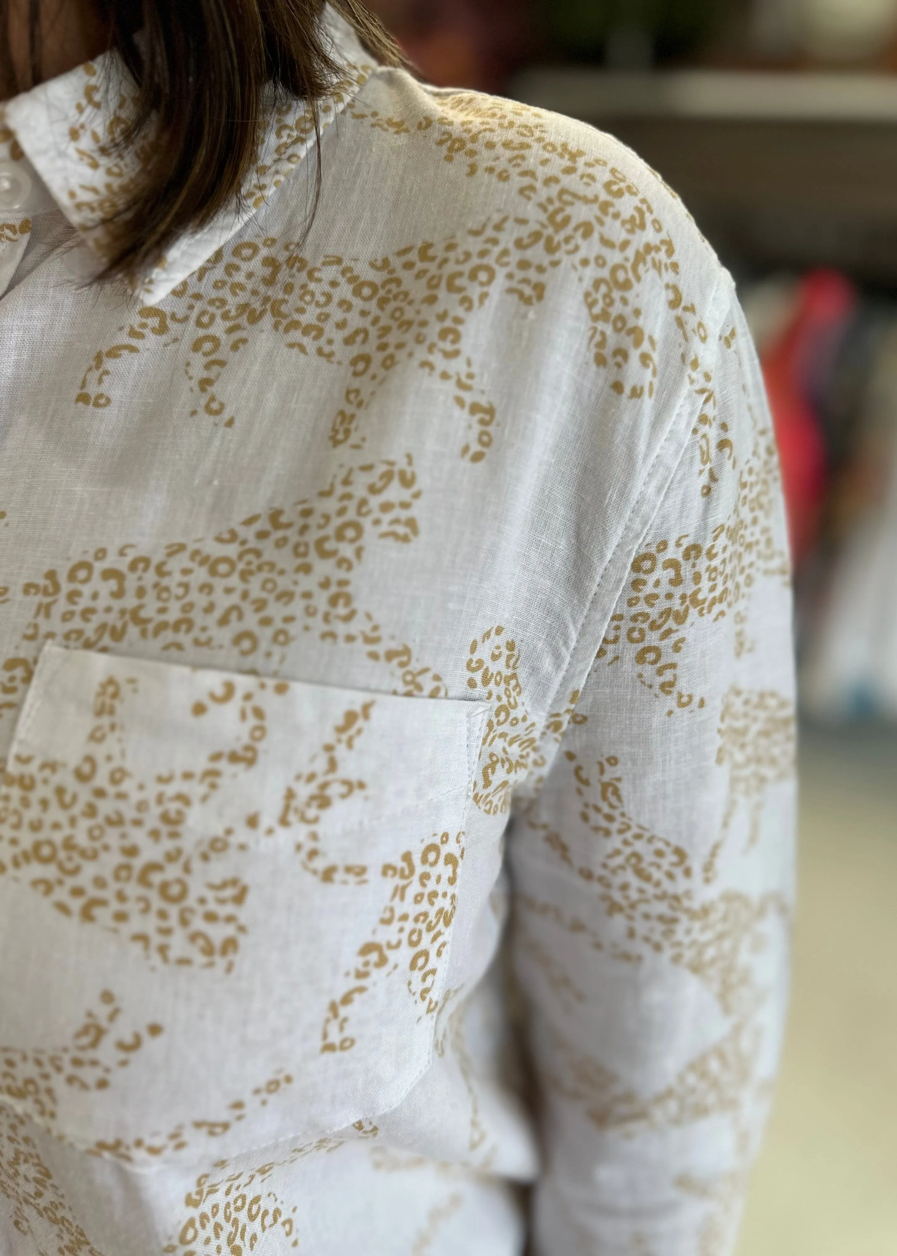 Golden Cheetah Button Down Top