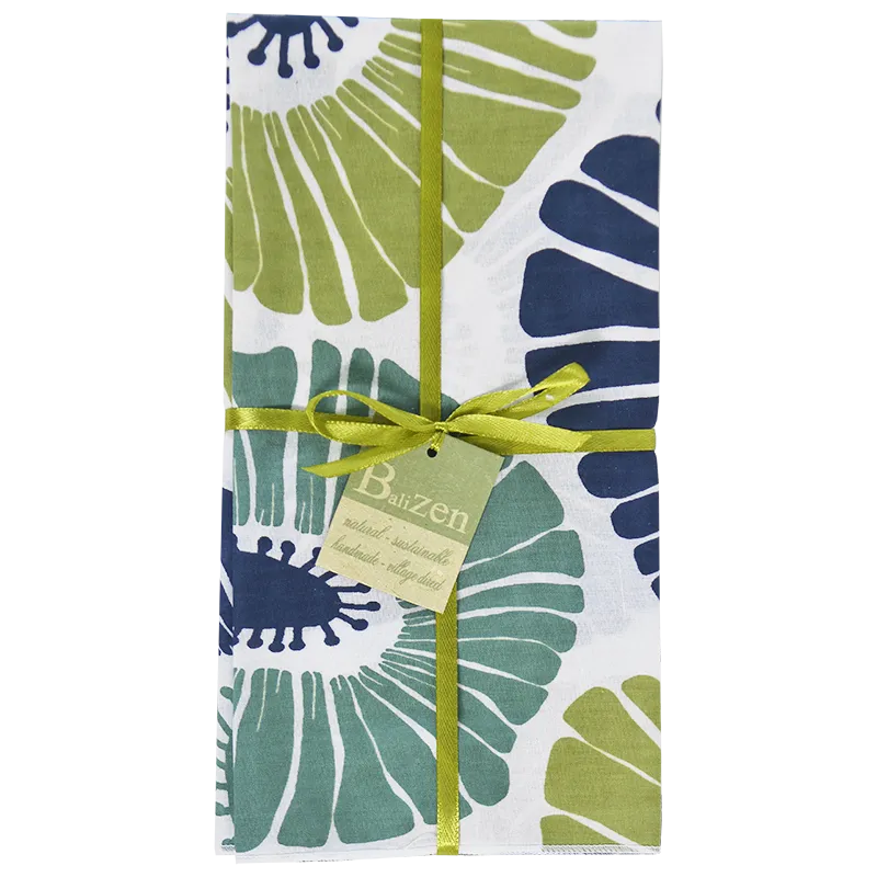Green & Blue Retro Flower Napkins set of 4