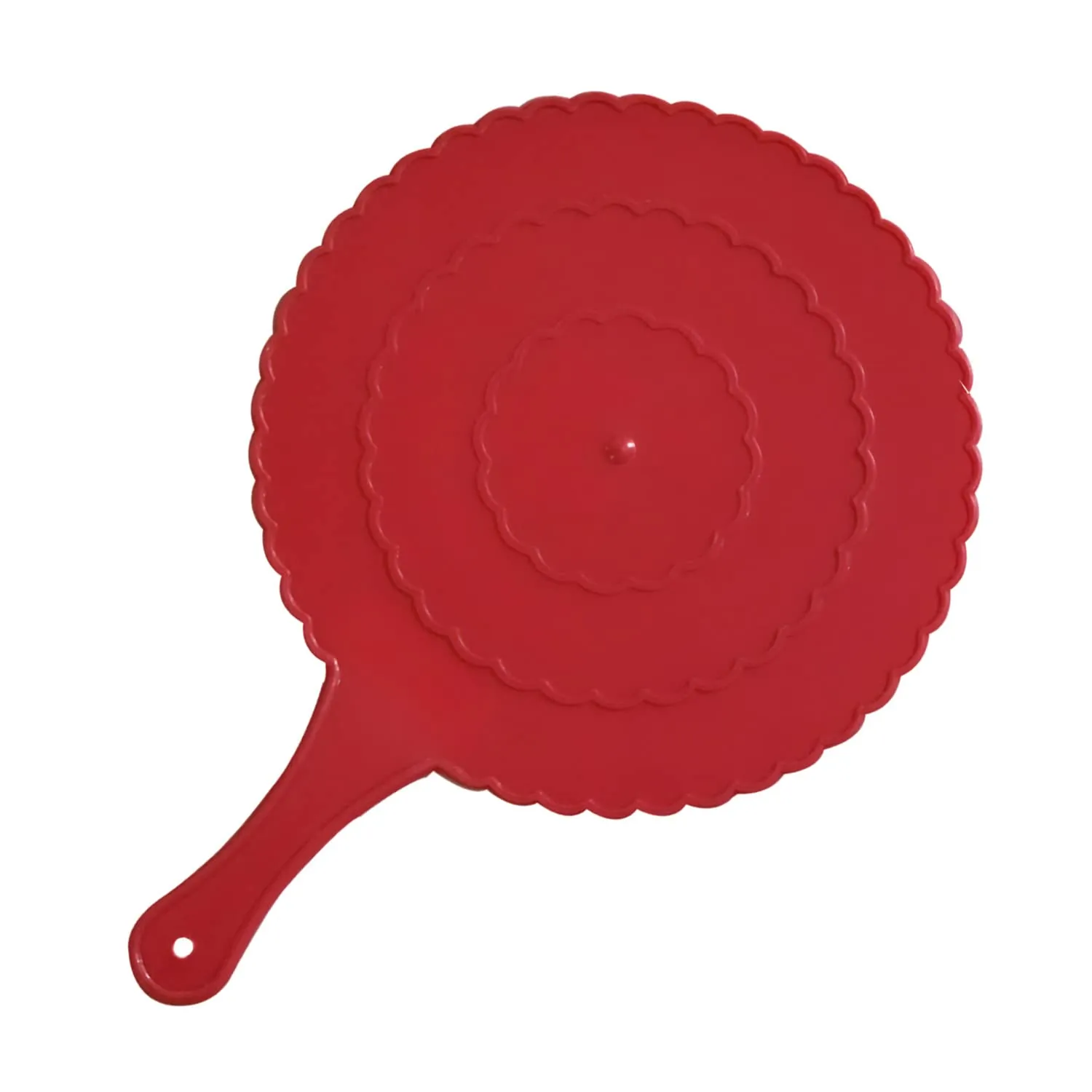 Heart Home Plastic Lightweight Handfan|Hath Pankha|Beejna for Natural Cooling Air Home Decor and Travel Useful, Pack of 2 (Red)