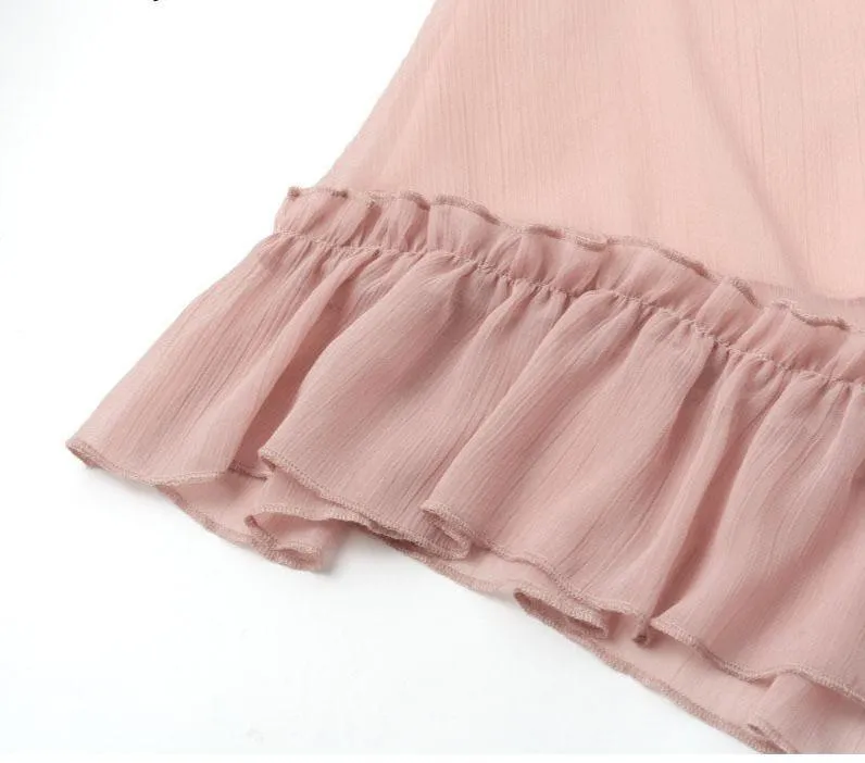 JuliaFashion - 2024 Vintage Ruffle Sexy Sleeveless Dress