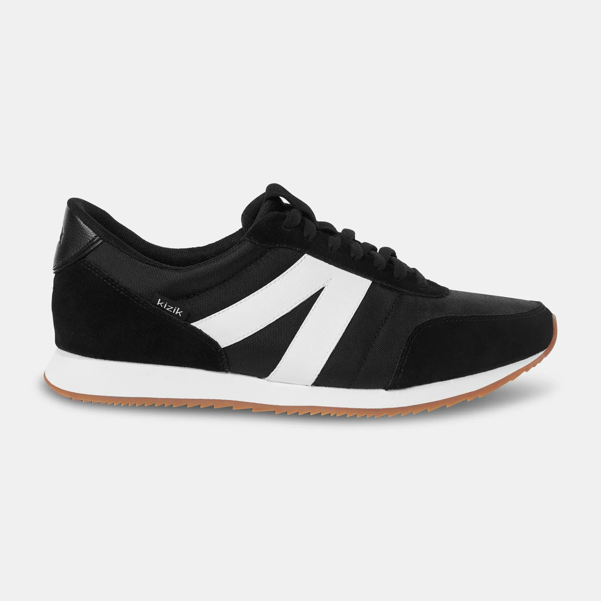 Kizik Milan Black White Hands Free Slip on Sneaker