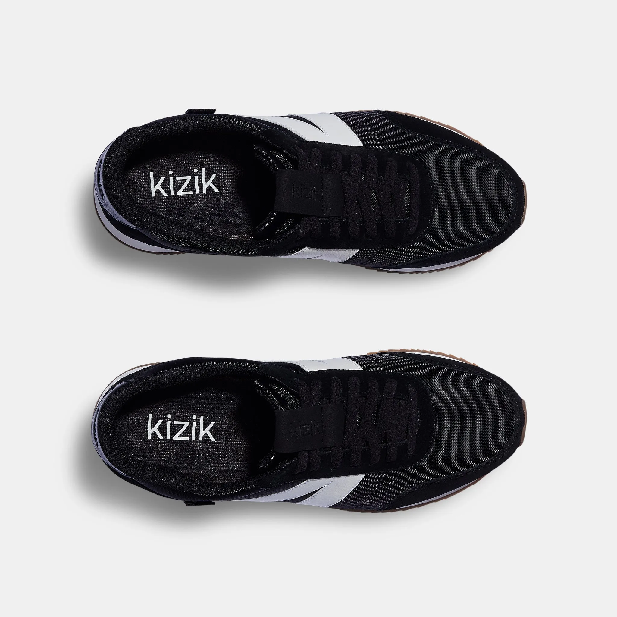Kizik Milan Black White Hands Free Slip on Sneaker