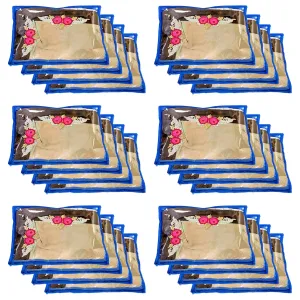Kuber Industries Non-Woven Single Saree Cover|Saree Covers With Zip|Clothes Organizer for Wardrobe, Travel|Pack Of 24 (Blue)