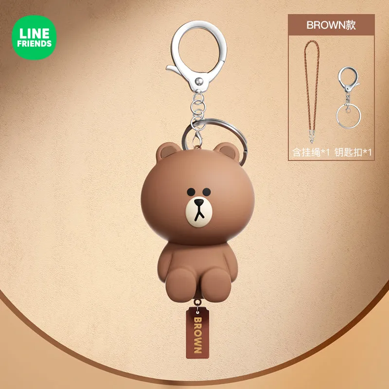 Line Friends Keychain Ring Cute Doll Pendant Anti-lost Strap Silicone Lanyard