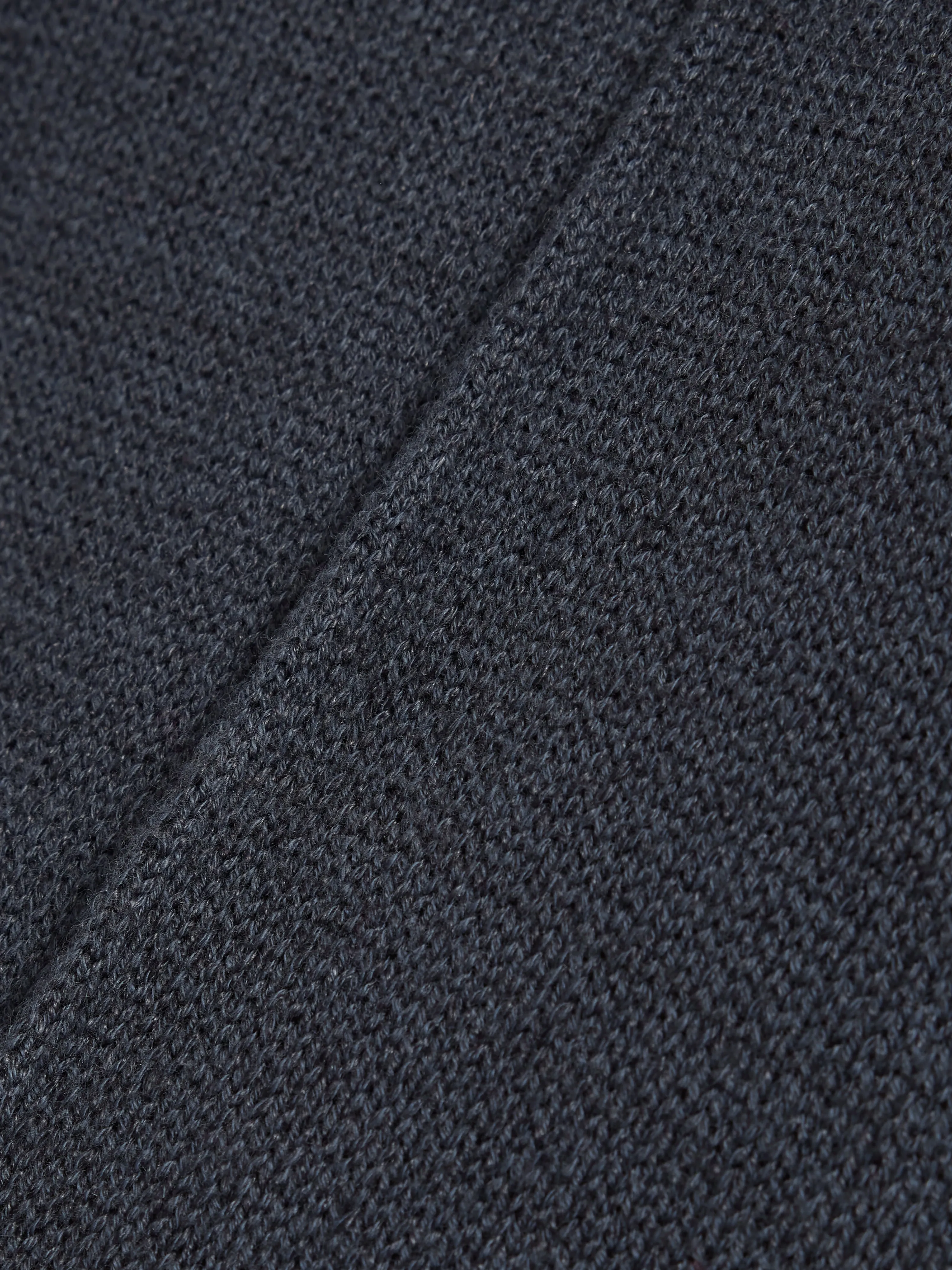 Linen Cotton Knitted Dress | Navy