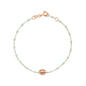 Madone Charm Classic Gigi Jade bracelet, Rose Gold, 6.7"
