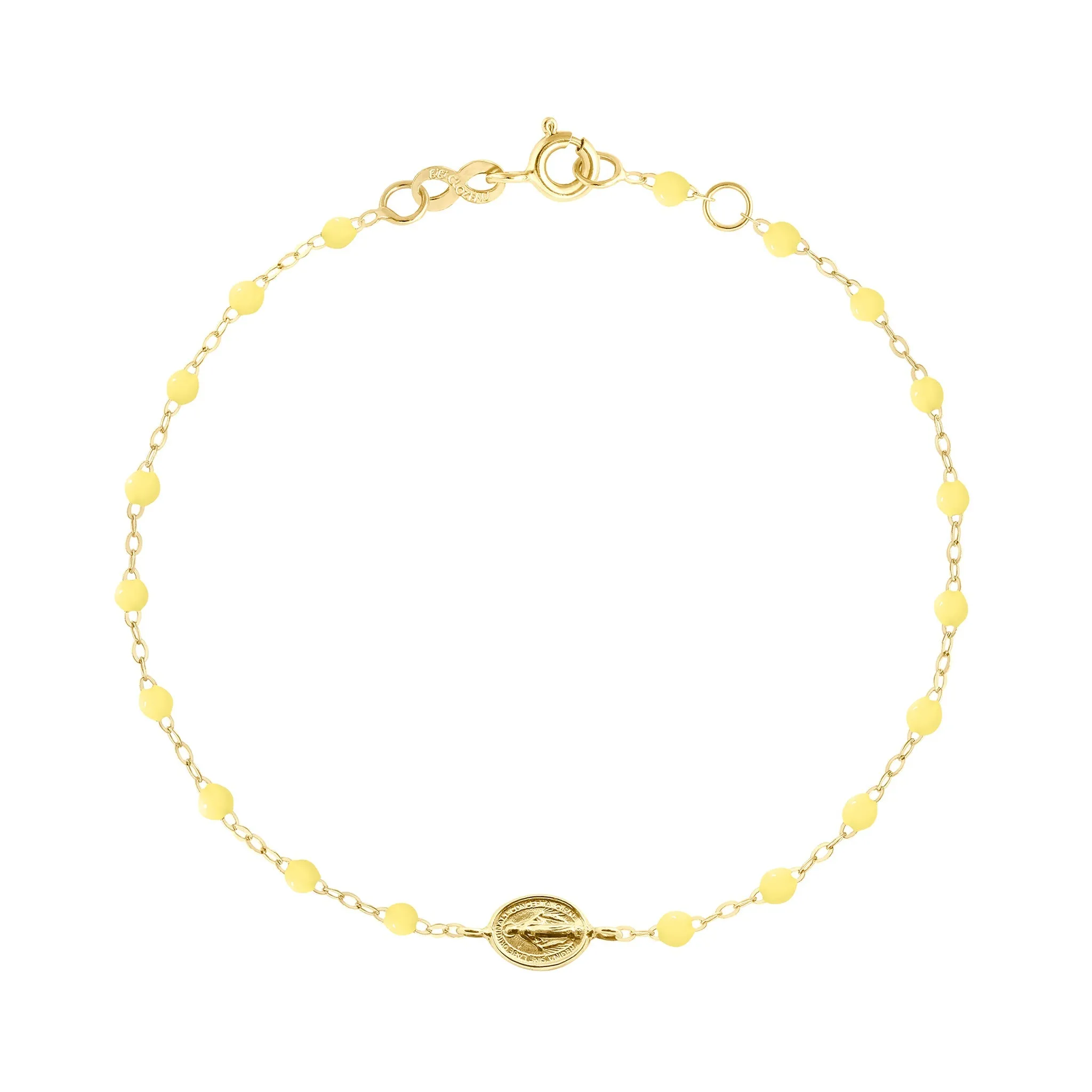 Madone Charm Classic Gigi Mimosa Necklace, Yellow Gold, 6.7"