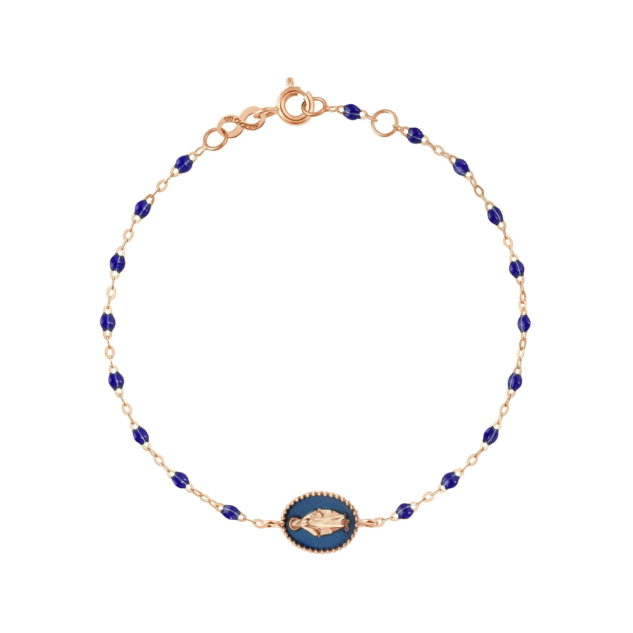 Madone resin charm Classic Gigi Lapis bracelet, Rose Gold, 6.7"
